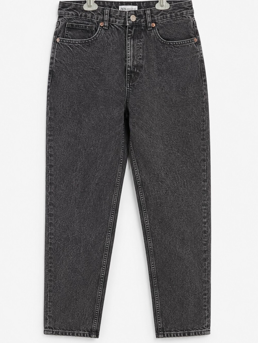 Zara Black Acid Wash Mom Jean